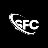 logo sfc. lettera sf. design del logo della lettera sfc. iniziali logo sfc legate da cerchio e logo monogramma maiuscolo. tipografia sfc per il marchio tecnologico, commerciale e immobiliare. vettore