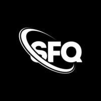 logo sfq. lettera sfq. design del logo della lettera sfq. iniziali sfq logo collegate con cerchio e logo monogramma maiuscolo. tipografia sfq per il marchio tecnologico, commerciale e immobiliare. vettore