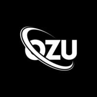 logo ozu. lettera di ozu. disegno del logo della lettera ozu. iniziali logo ozu collegate con cerchio e logo monogramma maiuscolo. tipografia ozu per il marchio tecnologico, commerciale e immobiliare. vettore