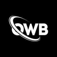 logo owb. lettera owb. design del logo della lettera owb. iniziali logo owb collegate con cerchio e logo monogramma maiuscolo. tipografia owb per il marchio tecnologico, commerciale e immobiliare. vettore