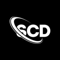 logo scd. lettera sc. design del logo della lettera scd. iniziali logo scd legate da cerchio e logo monogramma maiuscolo. tipografia scd per marchio tecnologico, commerciale e immobiliare. vettore