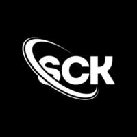 logo sk. lettera sc. design del logo della lettera sck. iniziali logo sck legate a cerchio e logo monogramma maiuscolo. tipografia sck per il marchio tecnologico, commerciale e immobiliare. vettore