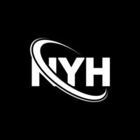nyh logo. nyh lettera. nyh lettera logo design. iniziali nyh logo collegate con cerchio e logo monogramma maiuscolo. tipografia nyh per il marchio tecnologico, commerciale e immobiliare. vettore