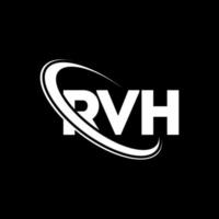 logo rvh. lettera rvh. design del logo della lettera rvh. iniziali logo rvh legate a cerchio e logo monogramma maiuscolo. tipografia rvh per il marchio tecnologico, commerciale e immobiliare. vettore