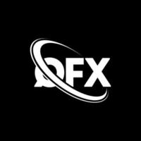 logo qfx. lettera qfx. design del logo della lettera qfx. iniziali logo qfx collegate con cerchio e logo monogramma maiuscolo. tipografia qfx per il marchio tecnologico, commerciale e immobiliare. vettore