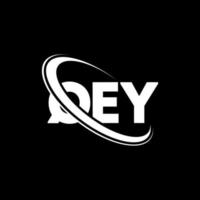 logo Qey. lettera chiave. design del logo della lettera qey. iniziali qey logo collegate con cerchio e logo monogramma maiuscolo. tipografia qey per il marchio tecnologico, commerciale e immobiliare. vettore