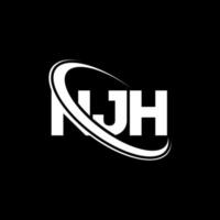 logo njh. njh lettera. design del logo della lettera njh. iniziali njh logo collegate con cerchio e logo monogramma maiuscolo. tipografia njh per il marchio tecnologico, commerciale e immobiliare. vettore