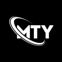 il mio logo. mia lettera. design del logo della lettera mty. iniziali mty logo collegate con cerchio e logo monogramma maiuscolo. tipografia mty per il marchio tecnologico, commerciale e immobiliare. vettore