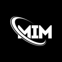 mim logo. mim lettera. disegno del logo della lettera mim. iniziali mim logo collegate con cerchio e logo monogramma maiuscolo. tipografia mim per il marchio tecnologico, commerciale e immobiliare. vettore