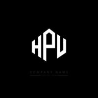 design del logo della lettera hpu con forma poligonale. design del logo a forma di poligono e cubo hpu. hpu esagono logo modello vettoriale colori bianco e nero. monogramma hpu, logo aziendale e immobiliare.