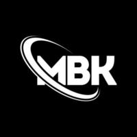 logo MB. lettera mb. design del logo della lettera mbk. iniziali logo mbk collegate con cerchio e logo monogramma maiuscolo. tipografia mbk per il marchio tecnologico, commerciale e immobiliare. vettore