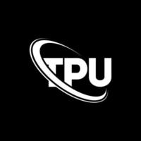 logo TPU. lettera tpu. design del logo della lettera tpu. iniziali logo tpu collegate con cerchio e logo monogramma maiuscolo. tipografia tpu per il marchio tecnologico, commerciale e immobiliare. vettore