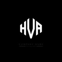 design del logo della lettera hva con forma poligonale. design del logo a forma di poligono e cubo hva. hva esagonale modello logo vettoriale colori bianco e nero. monogramma hva, logo aziendale e immobiliare.