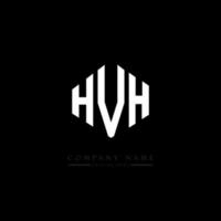 design del logo della lettera hvh con forma poligonale. hvh poligono e design del logo a forma di cubo. hvh modello di logo vettoriale esagonale colori bianco e nero. monogramma hvh, logo aziendale e immobiliare.