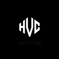 design del logo della lettera hvc con forma poligonale. poligono hvc e design del logo a forma di cubo. hvc esagono logo modello vettoriale colori bianco e nero. monogramma hvc, logo aziendale e immobiliare.
