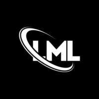 logo lml. lettera lml. design del logo della lettera lml. iniziali logo lml collegate a cerchio e logo monogramma maiuscolo. tipografia lml per il marchio tecnologico, commerciale e immobiliare. vettore