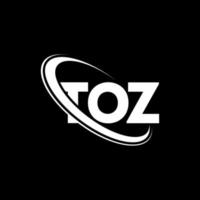 logo toz. lettera toz. design del logo della lettera toz. iniziali toz logo collegate con cerchio e logo monogramma maiuscolo. tipografia toz per il marchio tecnologico, commerciale e immobiliare. vettore