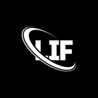 logo lif. lettera di vita. design del logo della lettera lif. iniziali lif logo collegate a cerchio e logo monogramma maiuscolo. tipografia lif per il marchio tecnologico, commerciale e immobiliare. vettore