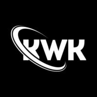 logo kwk. lettera kwk. design del logo della lettera kwk. iniziali logo kwk collegate con cerchio e logo monogramma maiuscolo. tipografia kwk per il marchio tecnologico, commerciale e immobiliare. vettore
