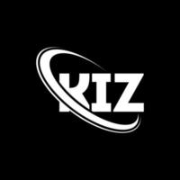 kiz logo. lettera di kiz. design del logo della lettera kiz. iniziali logo kiz collegate con cerchio e logo monogramma maiuscolo. tipografia kiz per il marchio tecnologico, commerciale e immobiliare. vettore