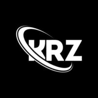 logo krz. lettera krz. design del logo della lettera krz. iniziali logo krz collegate con cerchio e logo monogramma maiuscolo. tipografia krz per il marchio tecnologico, commerciale e immobiliare. vettore