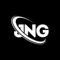 logo jng. lettera jng. design del logo della lettera jng. iniziali jng logo collegate con cerchio e logo monogramma maiuscolo. tipografia jng per il marchio tecnologico, commerciale e immobiliare. vettore