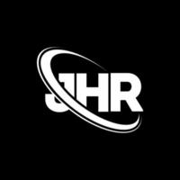 logo jhr. lettera jhr. design del logo della lettera jhr. iniziali jhr logo collegate con cerchio e logo monogramma maiuscolo. tipografia jhr per il marchio tecnologico, commerciale e immobiliare. vettore