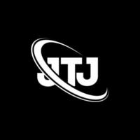 logo jt. lettera jt. design del logo della lettera jtj. iniziali logo jtj collegate con cerchio e logo monogramma maiuscolo. tipografia jtj per il marchio tecnologico, commerciale e immobiliare. vettore