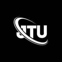 logo jtu. lettera jtu. design del logo della lettera jtu. iniziali jtu logo collegate con cerchio e logo monogramma maiuscolo. tipografia jtu per il marchio tecnologico, commerciale e immobiliare. vettore