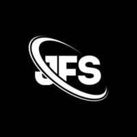 logo jf. lettera jfs. design del logo della lettera jfs. iniziali jfs logo collegate con cerchio e logo monogramma maiuscolo. tipografia jfs per il marchio tecnologico, commerciale e immobiliare. vettore