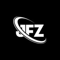 logo jfz. lettera jfz. design del logo della lettera jfz. iniziali logo jfz collegate con cerchio e logo monogramma maiuscolo. tipografia jfz per il marchio tecnologico, commerciale e immobiliare. vettore