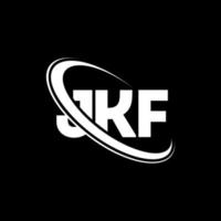 logo jkf. lettera jkf. design del logo della lettera jkf. iniziali logo jkf collegate con cerchio e logo monogramma maiuscolo. tipografia jkf per il marchio tecnologico, commerciale e immobiliare. vettore