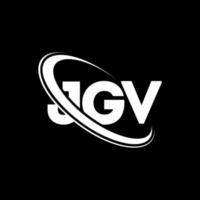 logo jgv. lettera jgv. disegno del logo della lettera jgv. iniziali logo jgv collegate con cerchio e logo monogramma maiuscolo. tipografia jgv per il marchio tecnologico, commerciale e immobiliare. vettore