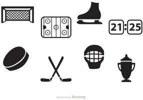 Icone vettoriali nero hockey