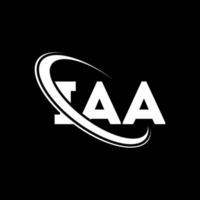 iaa logo. iaa lettera. design del logo della lettera iaa. iniziali iaa logo collegate con cerchio e logo monogramma maiuscolo. tipografia iaa per il marchio tecnologico, commerciale e immobiliare. vettore