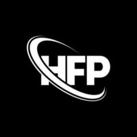 logo hfp. lettera hfp. design del logo della lettera hfp. iniziali logo hfp legate da cerchio e logo monogramma maiuscolo. tipografia hfp per il marchio tecnologico, commerciale e immobiliare. vettore