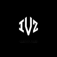 design del logo della lettera ivz con forma poligonale. design del logo a forma di poligono e cubo ivz. ivz modello di logo vettoriale esagonale colori bianco e nero. monogramma ivz, logo aziendale e immobiliare.
