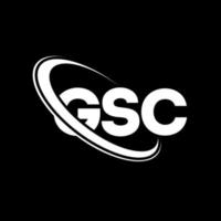 logo gsc. lettera gsc. design del logo della lettera gsc. iniziali gsc logo collegate con cerchio e logo monogramma maiuscolo. tipografia gsc per il marchio tecnologico, commerciale e immobiliare. vettore