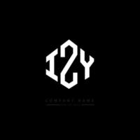 design del logo della lettera izy con forma poligonale. izy poligono e design del logo a forma di cubo. izy esagono logo modello vettoriale colori bianco e nero. monogramma izy, logo aziendale e immobiliare.