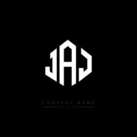 jaj lettera logo design con forma poligonale. jaj poligono e design del logo a forma di cubo. jaj esagono vettore logo modello colori bianco e nero. monogramma jaj, logo aziendale e immobiliare.