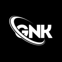 logo gnk. lettera gnk. design del logo della lettera gnk. iniziali logo gnk legate a cerchio e logo monogramma maiuscolo. tipografia gnk per il marchio tecnologico, commerciale e immobiliare. vettore