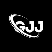 logo gjj. lettera gjj. design del logo della lettera gjj. iniziali gjj logo collegate con cerchio e logo monogramma maiuscolo. tipografia gjj per il marchio tecnologico, commerciale e immobiliare. vettore