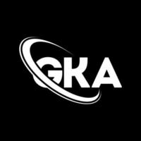 logo gka. lettera gka. design del logo della lettera gka. iniziali logo gka collegate con cerchio e logo monogramma maiuscolo. tipografia gka per il marchio tecnologico, commerciale e immobiliare. vettore