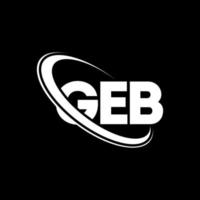 logo geb. lettera geb. design del logo della lettera geb. iniziali logo geb legate da cerchio e logo monogramma maiuscolo. tipografia geb per il marchio tecnologico, commerciale e immobiliare. vettore