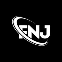 logo fnj. lettera fnj. design del logo della lettera fnj. iniziali logo fnj legate a cerchio e logo monogramma maiuscolo. tipografia fnj per il marchio tecnologico, commerciale e immobiliare. vettore