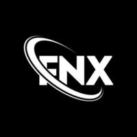 logo fnx. lettera fnx. design del logo della lettera fnx. iniziali logo fnx collegate a cerchio e logo monogramma maiuscolo. tipografia fnx per il marchio tecnologico, aziendale e immobiliare. vettore
