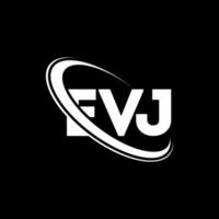 logo ev. lettera ev. design del logo della lettera evj. iniziali evj logo collegate con cerchio e logo monogramma maiuscolo. tipografia evj per il marchio tecnologico, commerciale e immobiliare. vettore