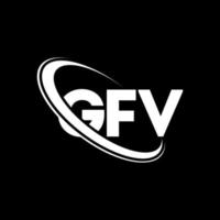 logo gfv. lettera gfv. design del logo della lettera gfv. iniziali logo gfv legate a cerchio e logo monogramma maiuscolo. tipografia gfv per il marchio tecnologico, commerciale e immobiliare. vettore