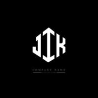 design del logo della lettera jik con forma poligonale. jik poligono e design del logo a forma di cubo. jik esagono vettore logo modello colori bianco e nero. jik monogramma, logo aziendale e immobiliare.