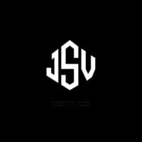 design del logo della lettera jsv con forma poligonale. jsv poligono e design del logo a forma di cubo. jsv modello di logo vettoriale esagonale colori bianco e nero. monogramma jsv, logo aziendale e immobiliare.